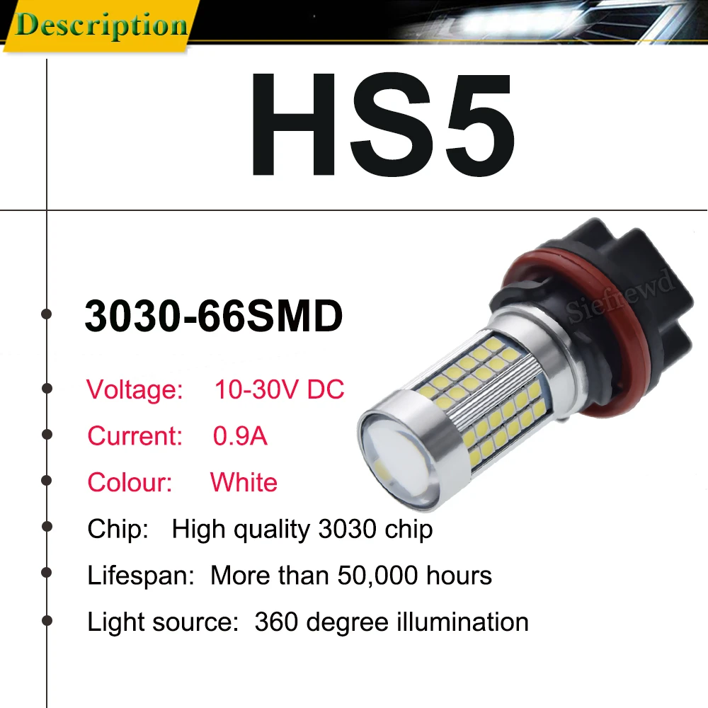 2Pcs LED Headlight For Honda PCX125 PCX150 Yamaha Suzuki HS5 P23T Motorcycle Motorbike Bulb White High Low Beam Lamp 12V 24V 30V