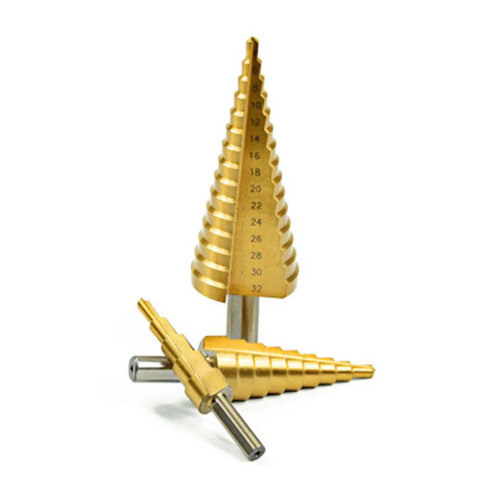 HSS 4-32 mm  Titanium Coated Step Drill Bit ing Power Tools for Metal High Speed Steel Wood Hole Cutter  Cone 