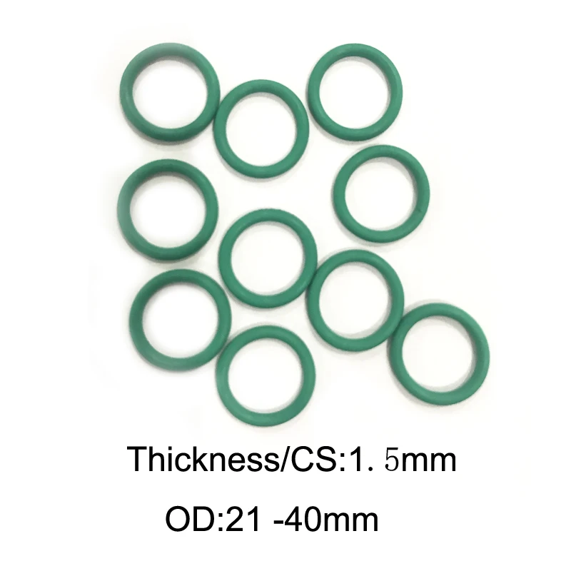 100 PCS FKM Rubber O RING CS1.5mm x OD 21/22/23/24/25/26/27/28/29/30/31/32/33/34/35/36/37/38/39/40 Fluorine Rubber Ring Gaskets