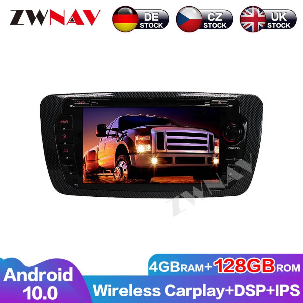 Head Unit 4G+128G Android10 Auto Radio DSP Audio DVD Player Cars Navigation For Seat Ibiza 2013 GPS Multimedia