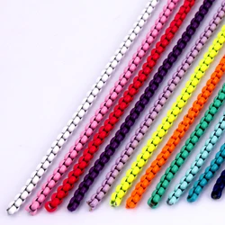 3mm Enamel Round Box Chain, Colourful red/pink/yellow/green/blue chain for bracelet/necklace jewlery making ,1 meter long