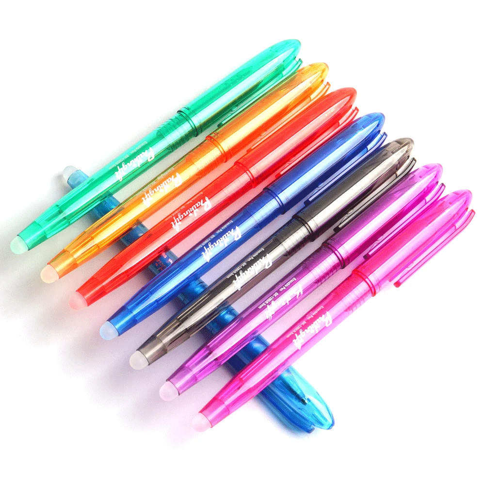 8Pcs Erasable Gel Pen Or Refill Rod 0.5mm Washable Handle Magic Erasable Pen Refills For School Writing Tools Kawaii Stationery