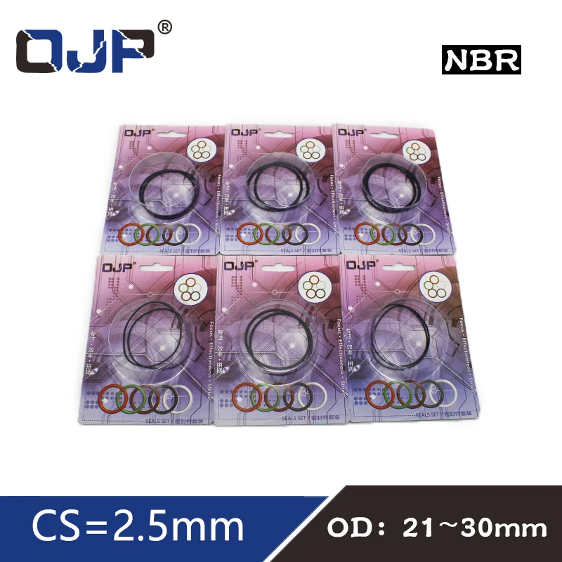 O-ring Waterproof NBR seal O ring Boxed nitrile rubber  Gask thickness CS 2.5mm OD21/22/23/24/25/26/27/28/29/30mm