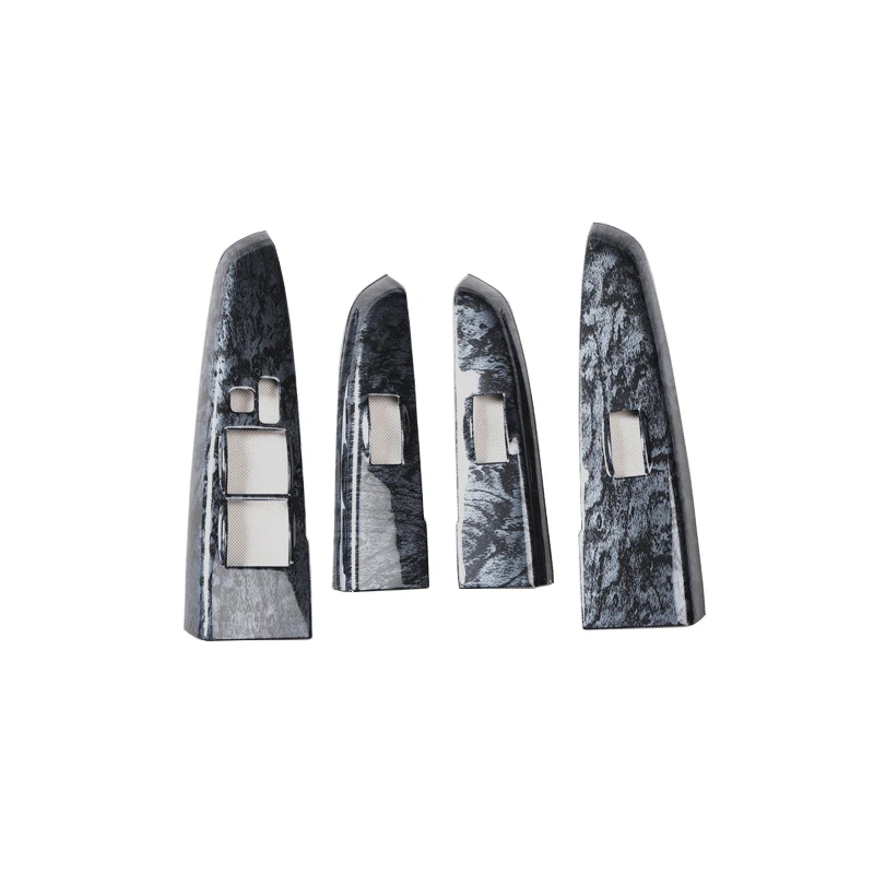 왼쪽/오른손 드라이브 4PCS 자동차 창 리프트 스위치 버튼 커버 트림 자동차 스타일링 액세서리 Toyota Hilux Vigo 2012 -2014