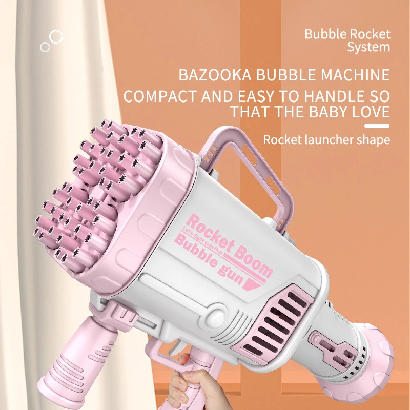 Hot Sales Electric Bubble Gun Gatlin Bubble Gun Machine Soap Bubbles Magic Bubble for Bathroom Outdoor Toys For Children