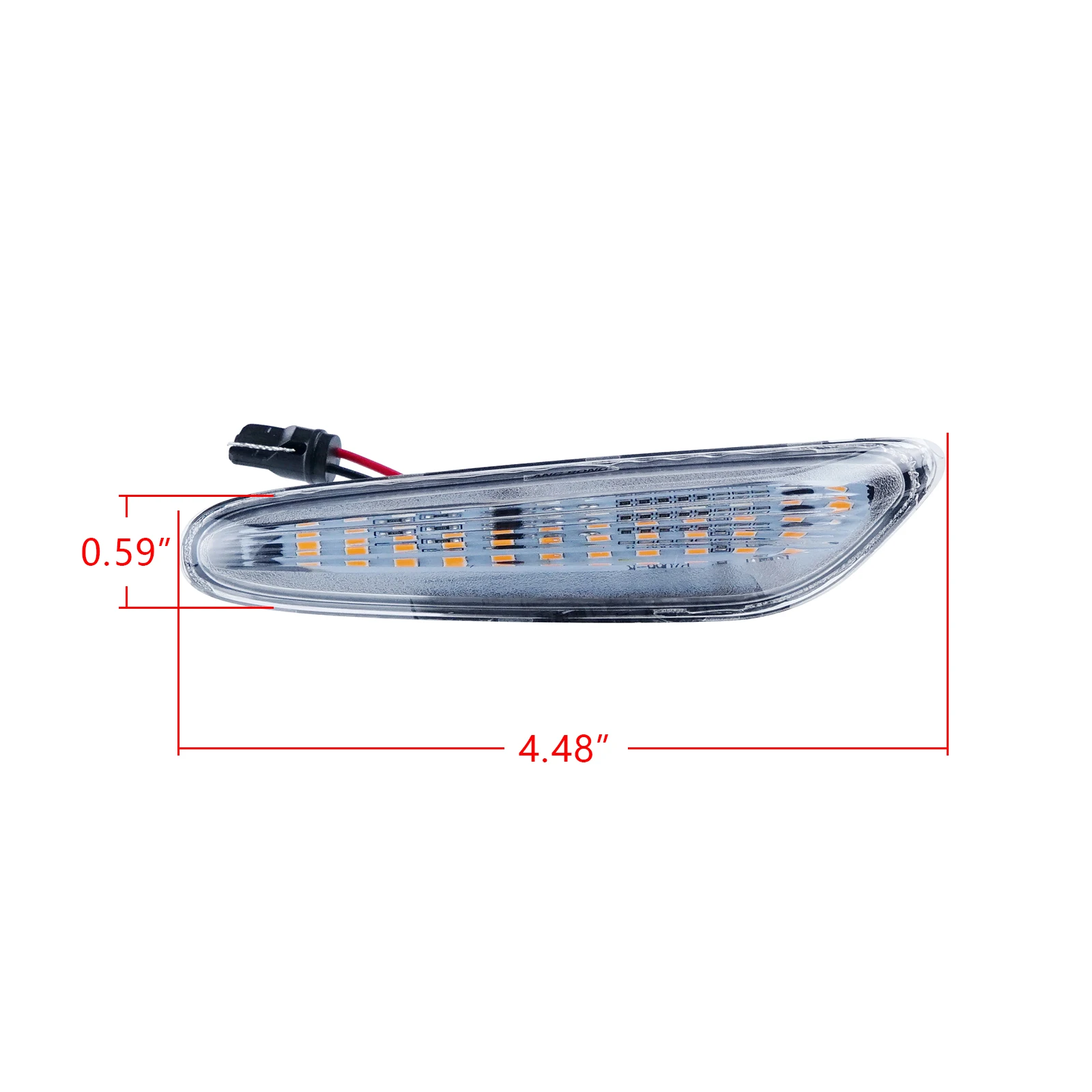 ANGRONG – 2 lentilles claires LED, lampe de répéteur de voyant latéral ambre pour BMW série 3 E90 E91 05-13