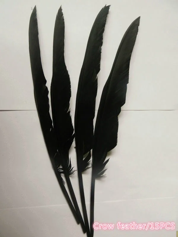 15pcs Halloween Party Event Black Crow Feather Bar Decoration Supplies Crafts Jewelry Making Length 30-35cm