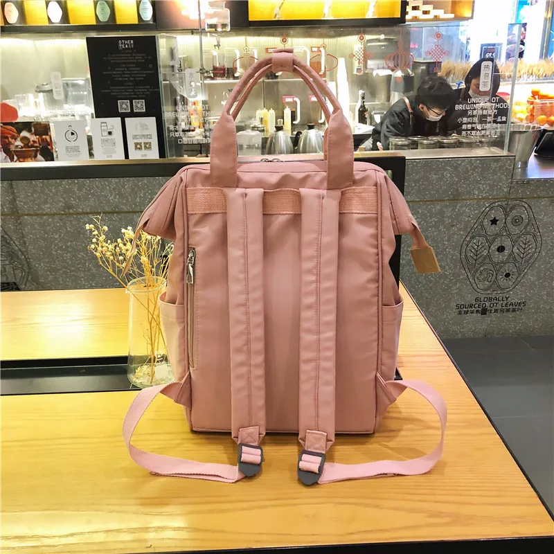 High Quality Nylon Travel Backpack Women Waterproof School Bags For Teenageer Girl Fashion Pink Large Capacity Students Rucksack