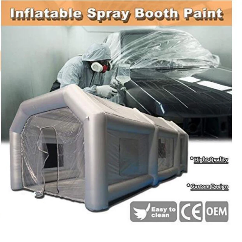 Inflatable Spray Paint Booth with Two Blowers  Filter System Portable for Car Parking Tent Workstation Airbrushing Painting