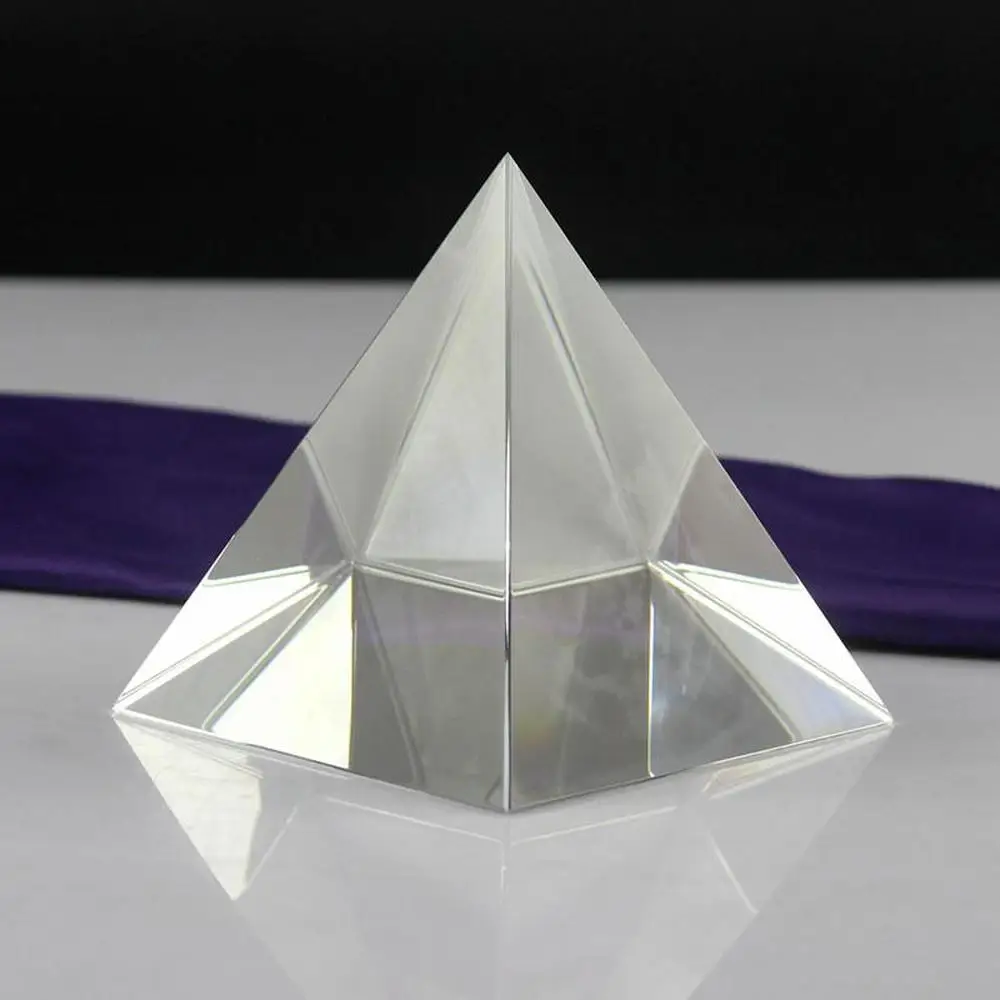 Color Prism Pyramid Crystal Energy Generator Prisms 80mm K9 Glass Teaching Experiment Tool Customizable Family Decoration Gift