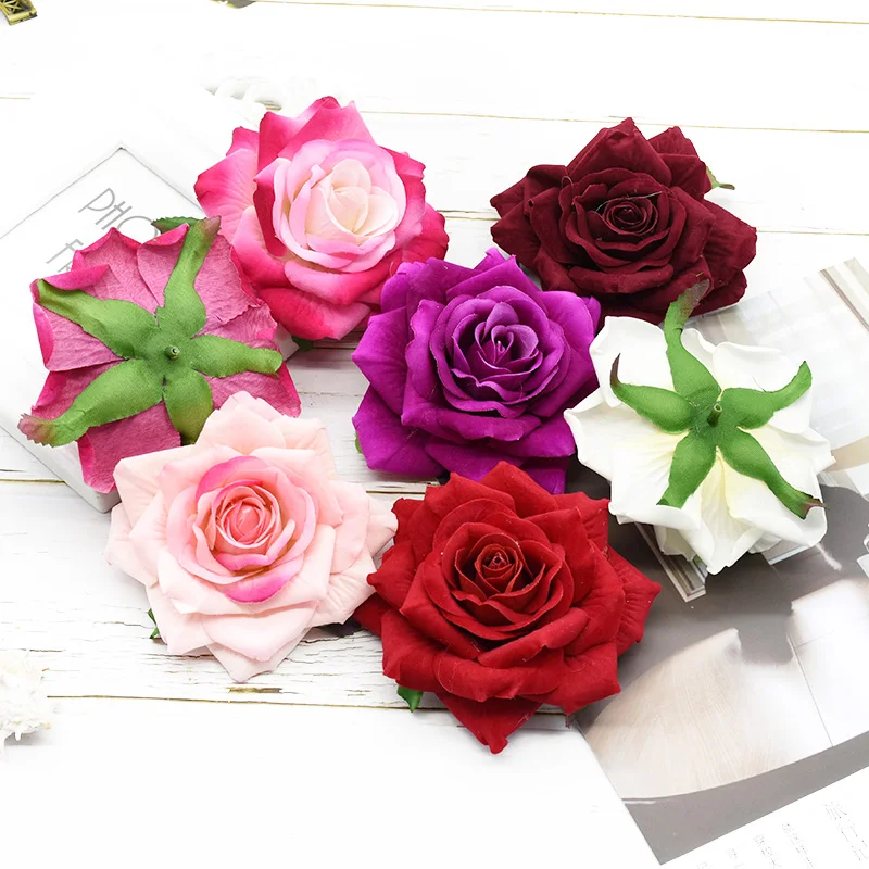 2Pcs 10Cm Roses Head Wedding Decorative Flowers Wall Diy Christmas Family Decoration Bride Brooch Artificial Flowers Arrangement