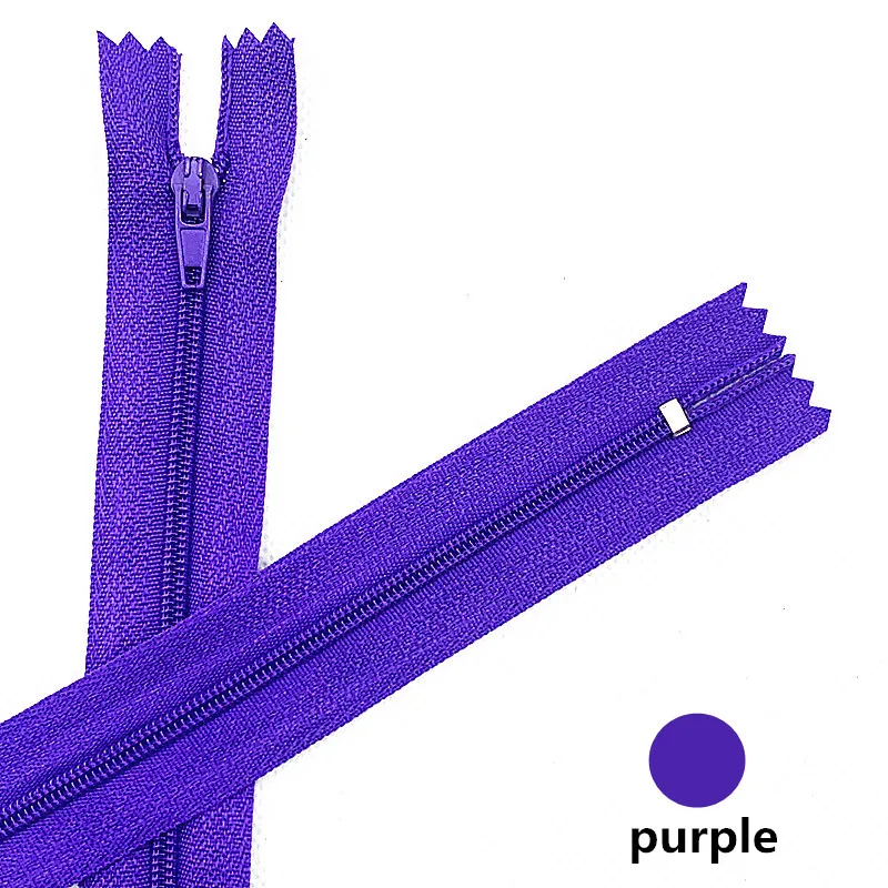 10pcs 4Inch-24inch(10cm-60Cm)Purple Nylon Coil Zippers for Tailor Sewing Crafts Nylon Zippers Bulk