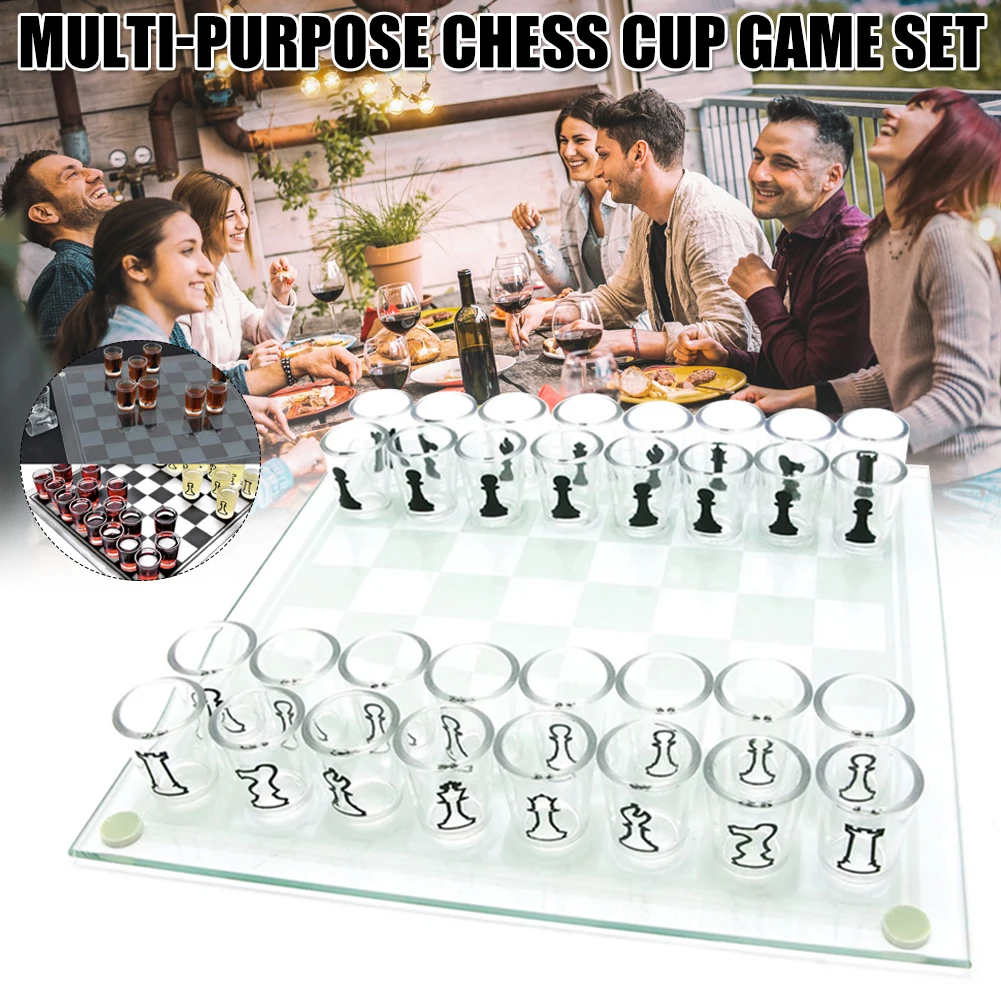 Shot Glass Chess Set Drinking Game Set Durable Reusable for Family PR Sale