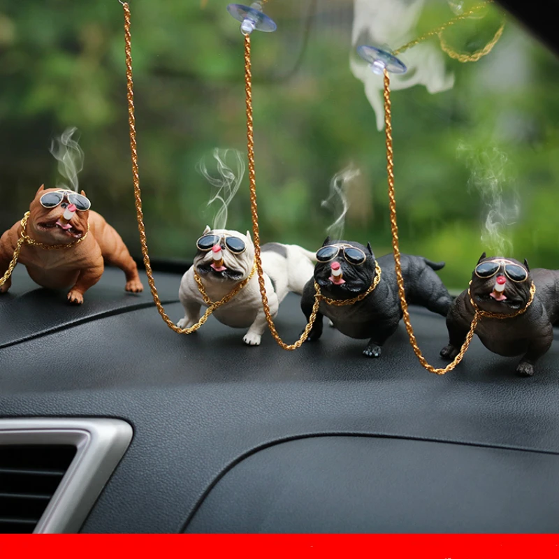 Car Interior Accessories Ornaments Bulldog Car Decoration Creative Personality Funny Car Fashion Simulation Dashboard Cute Doll