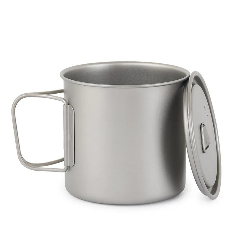 Pure Titanium Cup Coffee Cup Outdoor Portable Ultra-Light Large Capacity 650Ml Tea Drinking Cup Ta8312-1