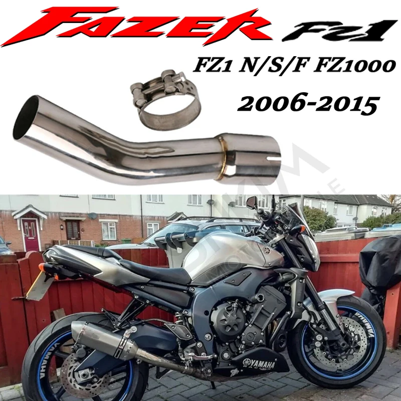 

Motorcycle Exhaust Pipe Escape Muffler Middle Link Slip On For YAMAHA FZ1 N S F FZAER FZ1N FZ1000 ZX1000 2005 To 2016