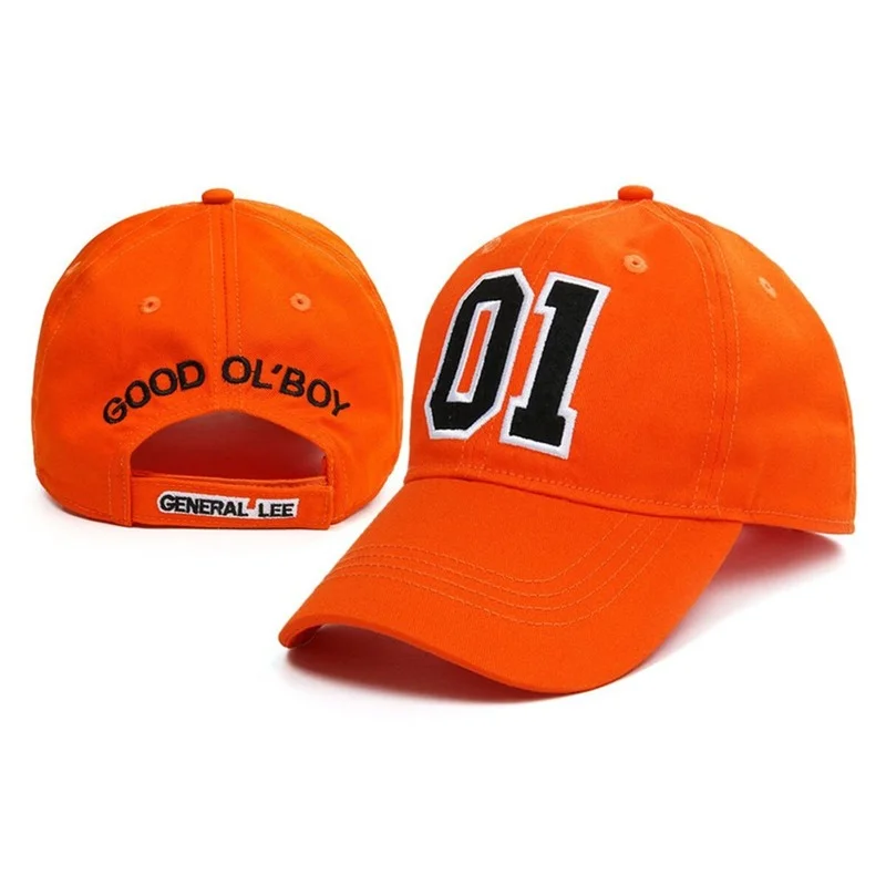 General Lee 01 Embroidered Cotton Cosplay Hat Orange Good OL\' Boy Dukes Baseball Cap Adjustable Casual Sportswear Accessories