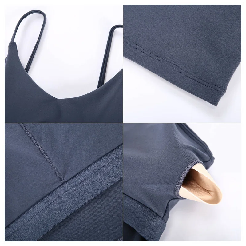 Nepoagym Empathy Women Workout Crop Tank Tops with Built In Bra Light to Medium Support Sports Bra Breathable Fitness Tops