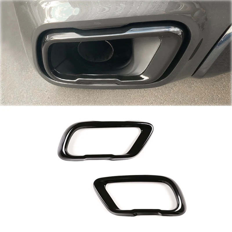 

For BMW X5 G05 X6 G06 X7 G07 2019 - 2021 M Sports Stainless Steel Glossy Black Tail Muffler Exhaust Pipe Output Cover Parts Trim