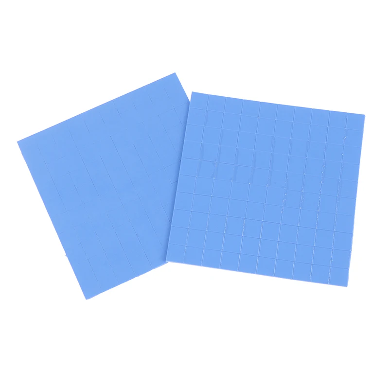 100 Pcs Blue 10mm*10mm*1mm GPU CPU Heatsink Cooling Conductive Silicone Pad Thermal Pad