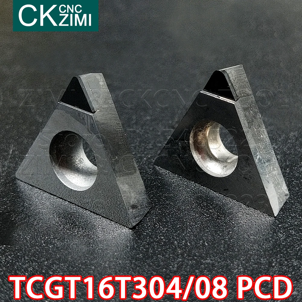 TCGT16T304 PCD TCGT16T308 PCD แทรกเพชรกลึงแทรกเครื่องมือ CNC เครื่องกลึงโลหะเครื่องกลึงโลหะเครื่องมือ TCGT 16T3ทองแดงอลูมิเนียม