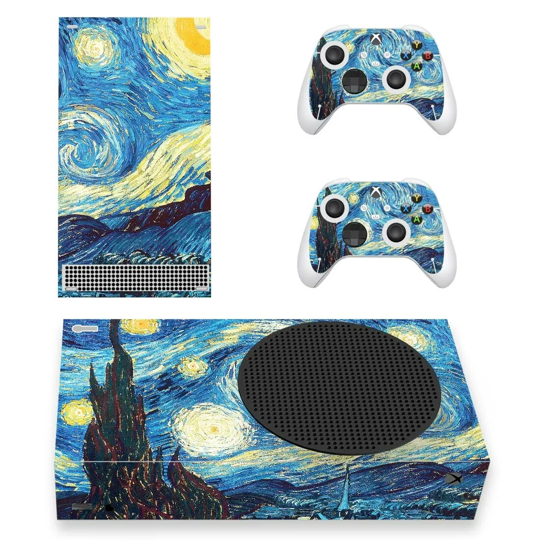 Starry Sky Night Skin Sticker Decal Cover for Xbox Series S Console and 2 Controllers Xbox Series Slim Skin Sticker Vinyl