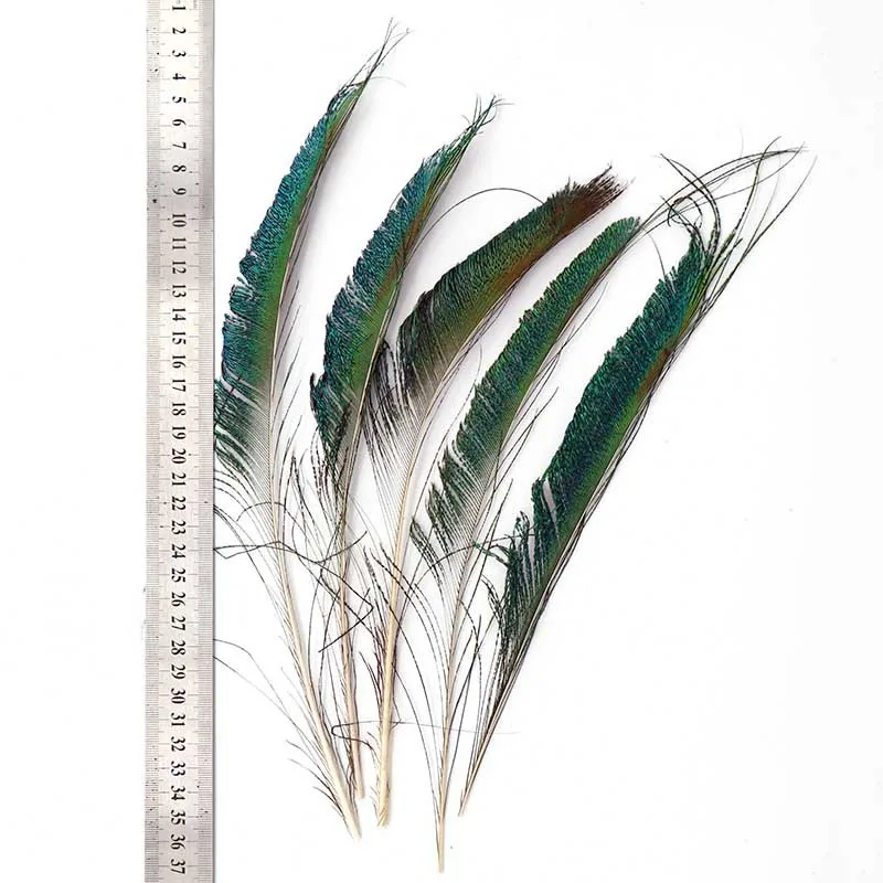 50Pcs/Lot Real Natural Peacock Sword Feathers For Crafts 30-35cm/12-14