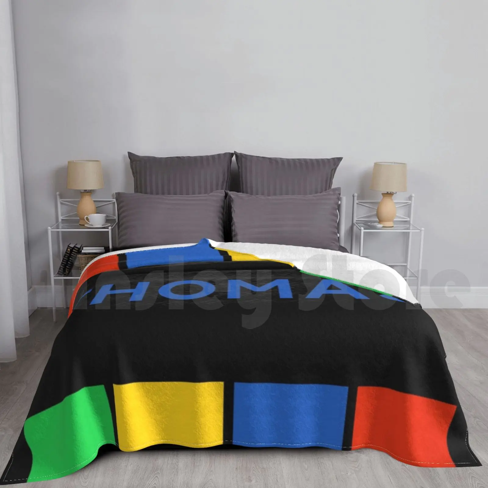 بطانية توماس بطانية عصرية مخصصة لأسماء توماس، علامة اسم مخصصة، اسم عيد الميلاد، علامة اسم أولاً