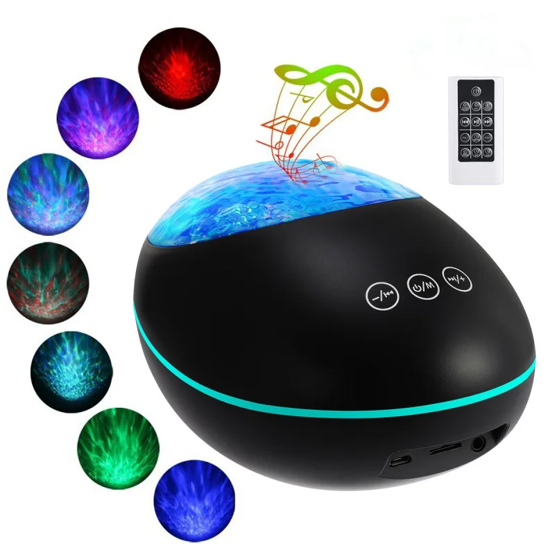 Remote Control 8 Lighting Modes Bluetooth Music Speaker Sea Ocean Wave Nebula Ceiling Galaxy Projector Led Star Night Light