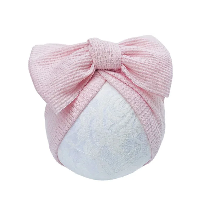 Baby Stuff Accessories Baby Girl Hat With Bow Knot Infant Beanie Solid Knitted Big Bowknot Cap For Girls Kid Hats