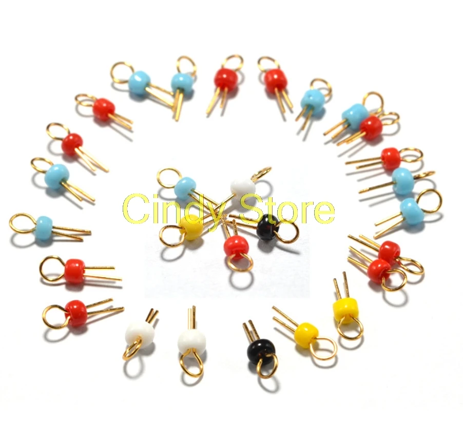 20PCS PCB Board Test Beads Points Gold Plated Ceramic Loop Circuit Test Needle Test Ring Red/Blue/Purple/Green