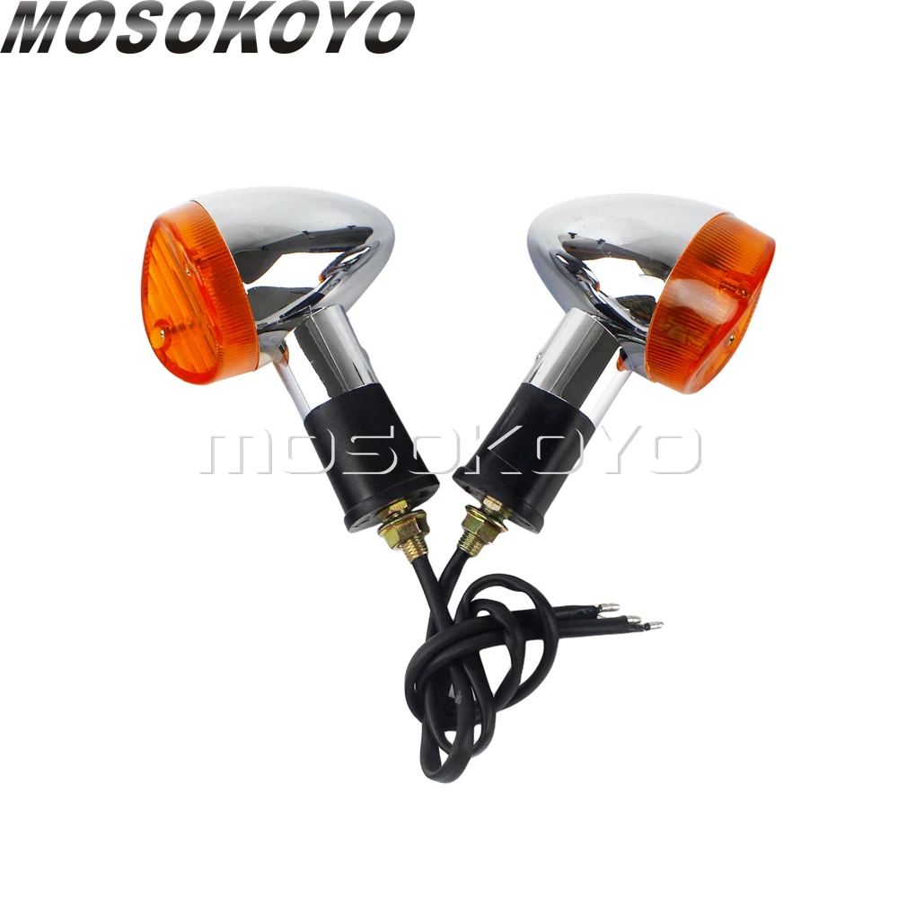 2pcs Front Rear Motorcycle Turn Signal Blinker Indicator Light Orange Lens Flashing Lamp For Honda VTX 1800  VTX1800 C R N F T S