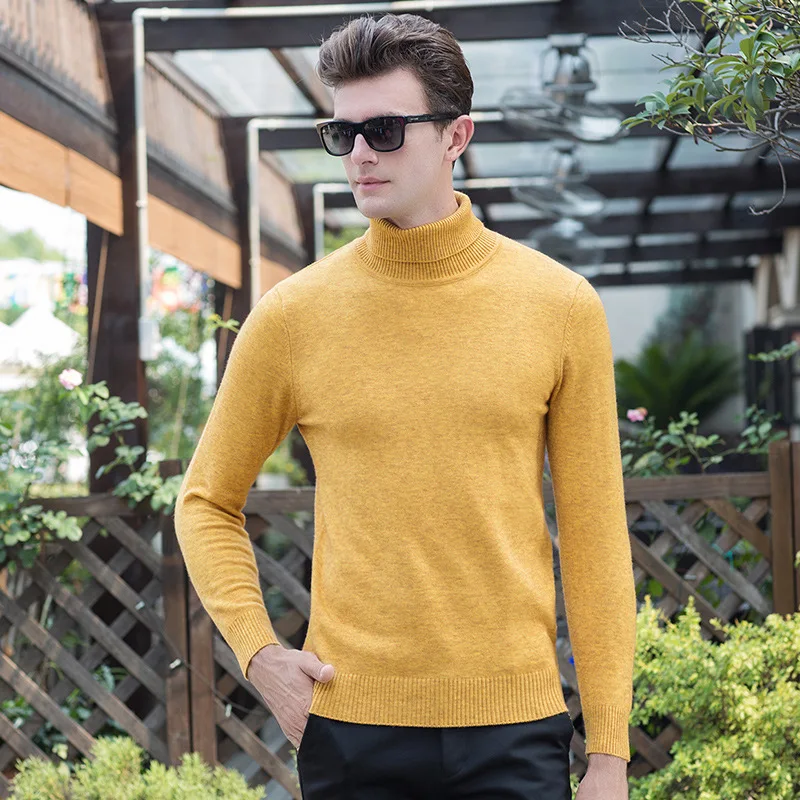 MRMT Sweater kerah tinggi pria, Sweater lengan panjang warna Solid musim gugur dan musim dingin 2024