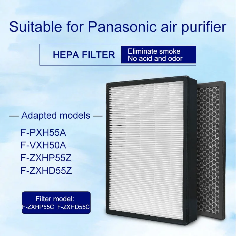 Cho Máy Panasonic F-ZXHP55Z F-ZXHD55Z Máy Lọc Không Khí Lọc HEPA + Carbon Khử Mùi Cho F-PXH55A F-VXH50A Không Purificador Phần