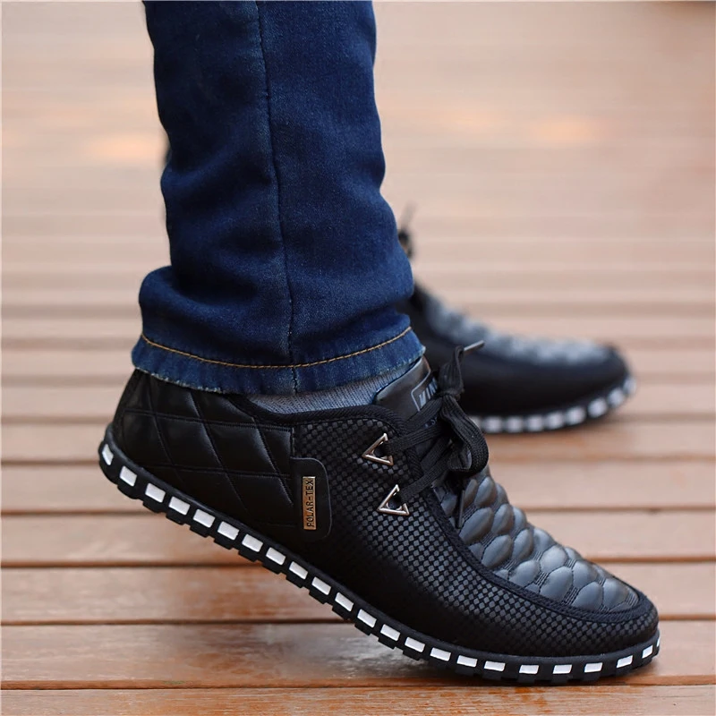 Men Leather Shoes Autumn Casual Shoes For Men 2023 Breathable Light Weight White Men\'s Sneakers Loafers Pointed Toe Mens Shoes