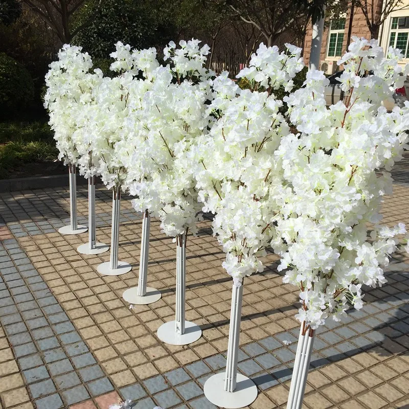 

1.5M 5feet Tall Upscale Artificial Cherry Blossom Tree Runner Aisle Column Road Leads For Wedding T Station Centerpieces Supply