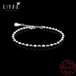 Hot Sale Classic Simple Small Round Ball Chain Bracelets 925 Sterling Silver Frosted Bead Bracelet Women Jewelry Hand Chain Gift