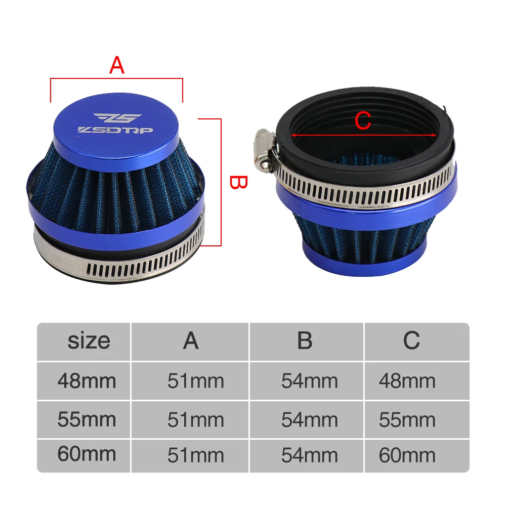 Alconstar-48/55/60mm Air Clearner Filter For 47cc 49cc 2 Stroke Engine Carburetor Carb Mini Moto Kids Quad ATV Dirt Pocket Bike