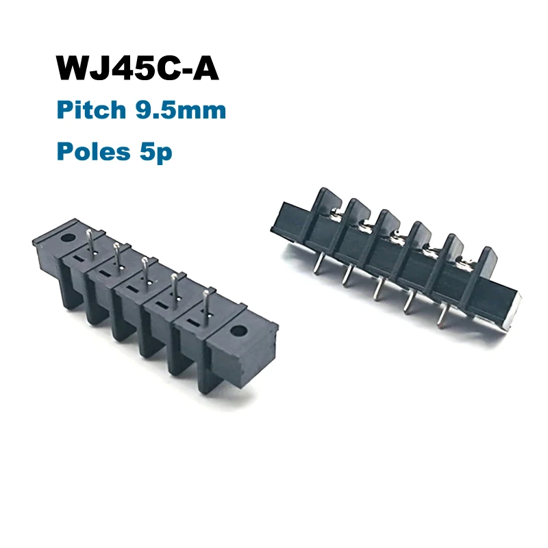 2Pcs Barrier PCB Terminal Block Pitch 9.5mm 45C-A Straight 2/3/4/5/6/7/8/10/12P Morsettiera Wire Connector Screw Holes Bornier