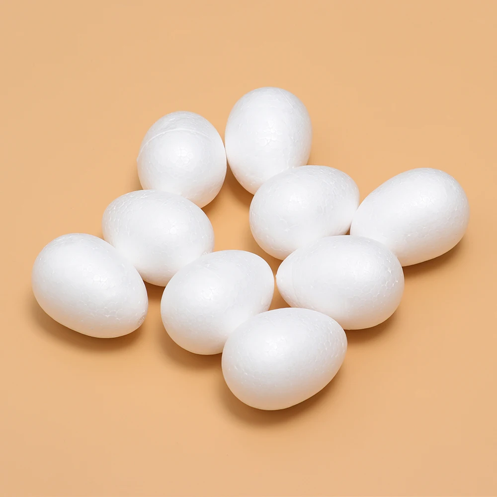 10 Pcs White Craft Balls Styrofoam Foam Egg Easter Party Decoration DIY Painting Ball Toys Kids Favors Creative Handmade Gifts