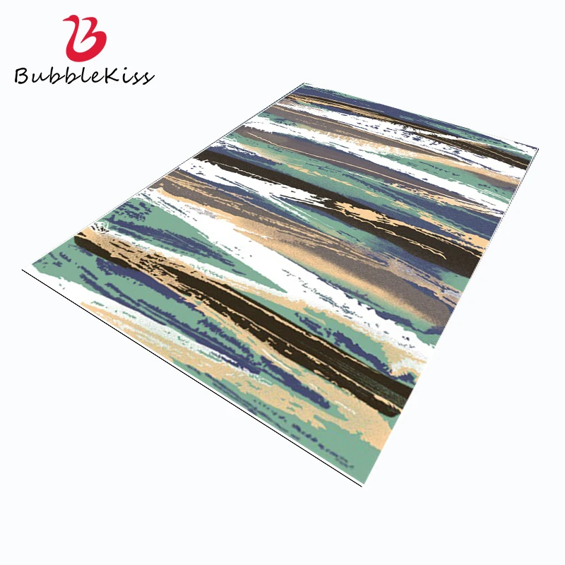 Bubble Kiss Oil Painting Area Rugs for Living Room Abstract Art Striped Pattern Home Bedroom Carpet Non-Slip Customized Door Mat