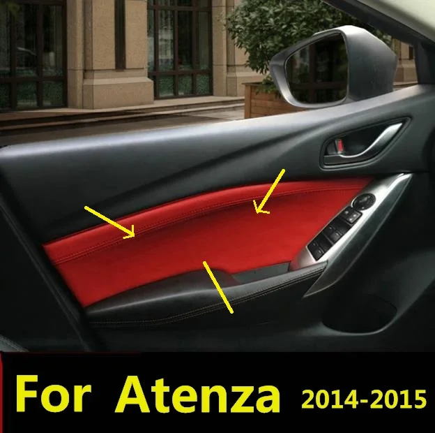 Microfiber Front /Rear Door Panel  Leather Protective Cover For Mazda Atenza 2014 2015 2016 2017 2018 car interior