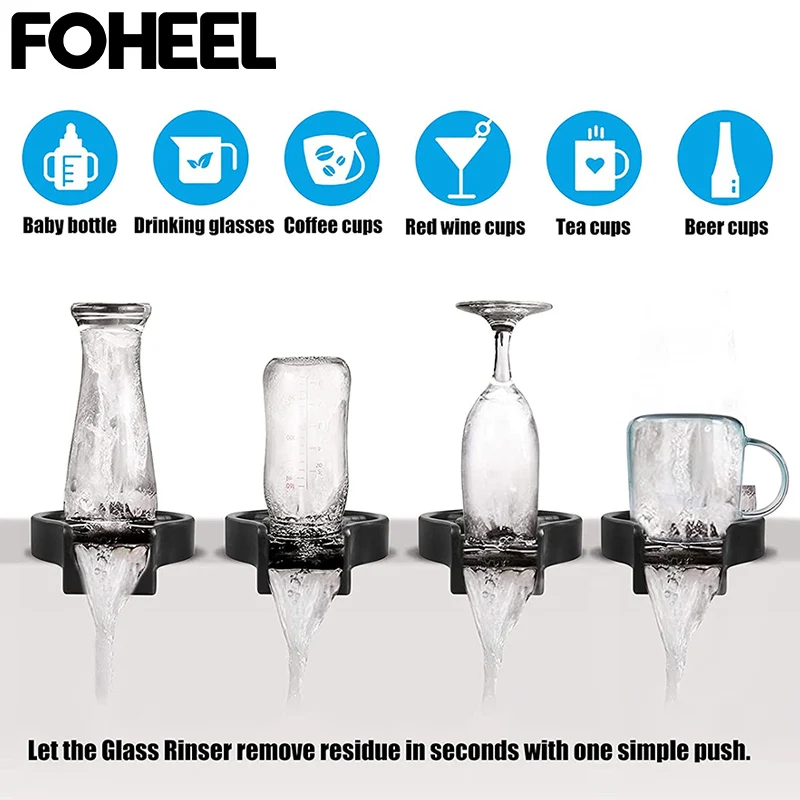 FOHEEL Cup washer Coffee Pitcher Kitchen Bar Cup Glass Rinser Automatic Cup