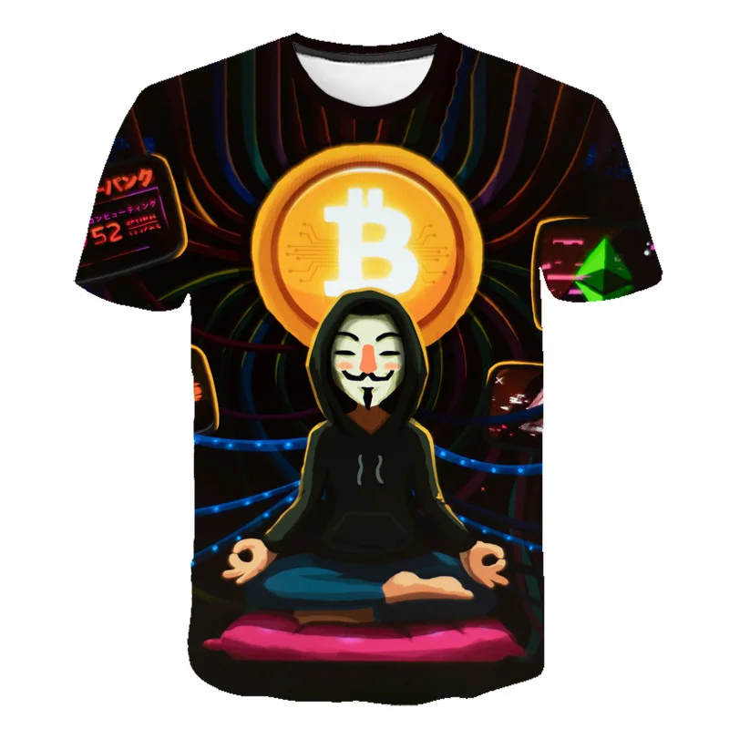 Summer Bitcoin Revolution Shirt Men's Women's Cryptocurrency Shirt Cryptocurrency Coin Cool Casual Pride 3D Fashion t shirt