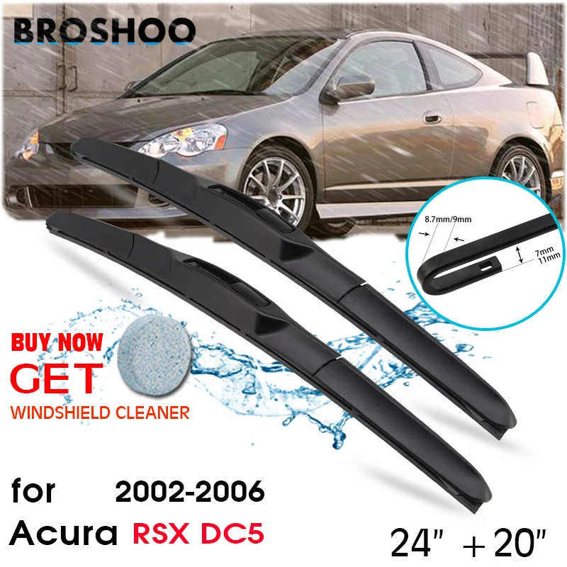 

Car Wiper Blade Front Window Windscreen Windshield Wipers Blades For Acura RSX DC5 24"+20" 2002-2006 J Hook Auto Accessories