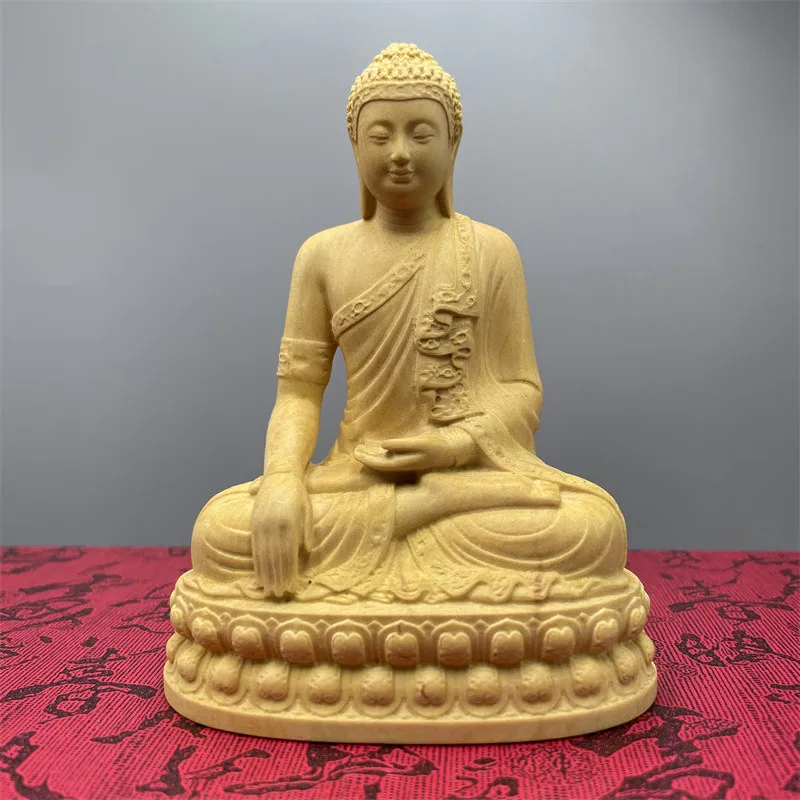 

10*7*4.5cm Thailand Southeast Asian Style Sitting Buddha Bodhisattva Hand Carving Living Room Home Putting Decorate Figurine