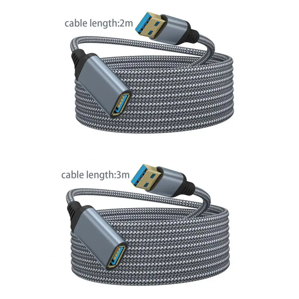 Cable de extensión USB 3,0, extensor USB trenzado de transmisión de alta velocidad, macho a hembra, para ordenador portátil