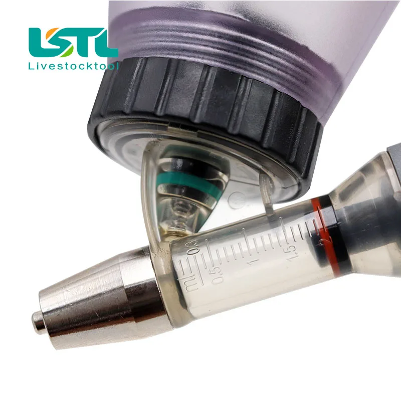Jeringa continua veterinaria automática de 2ml/5ml, inyección de animales, inyección de vacuna ajustable para ganado, cerdo, ganado, ovejas