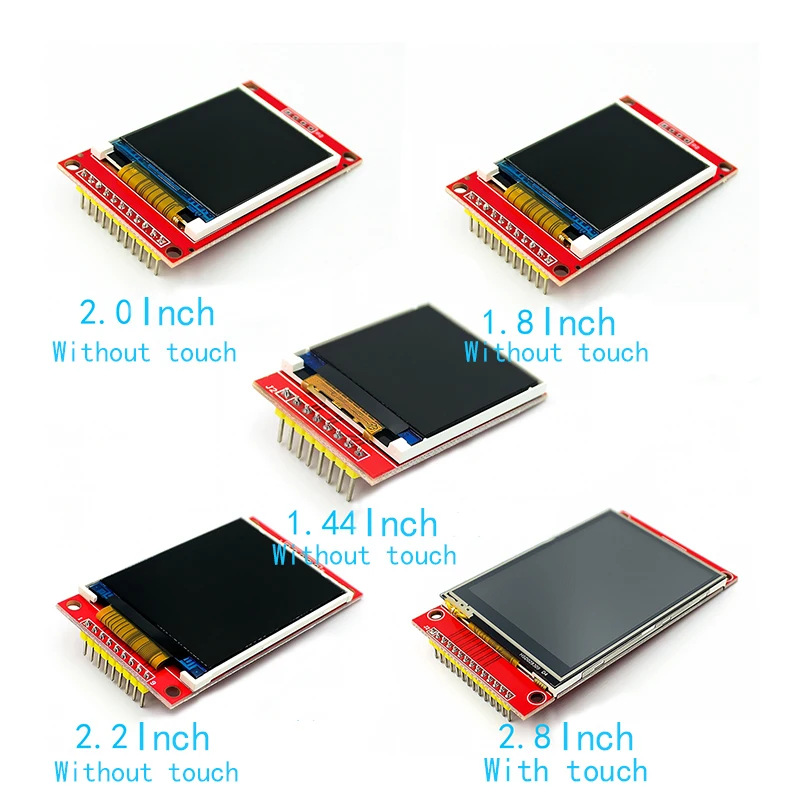 1.44/1.8/2.0/2.2/2.8 Polegada tft tela colorida módulo de exibição lcd unidade st7735 ili9225 ili9341 interface spi 128*128 240*320