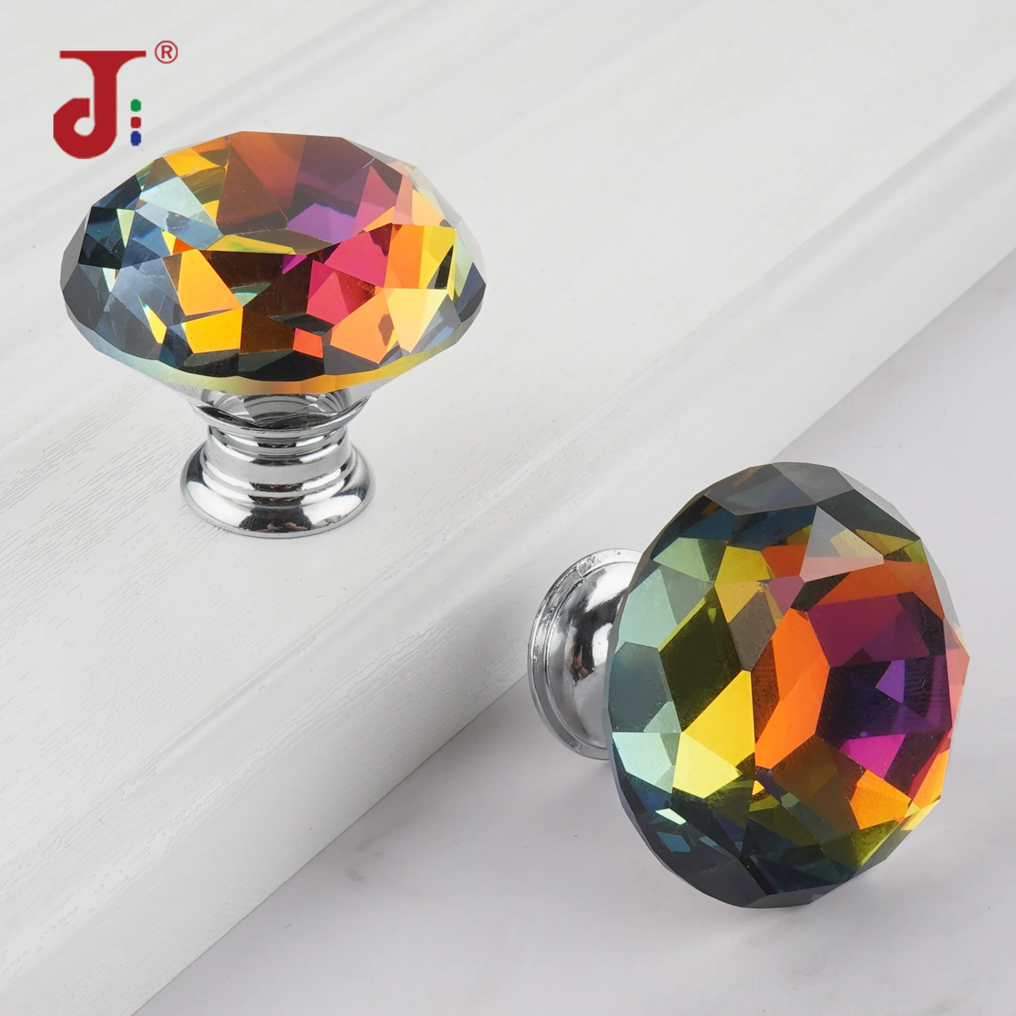 6Pack Colours Diamond Shape Handles For Cabinet Handle Knobs Door Wardrobe Pull Furniture Accessories